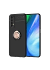 Mey İthalat®  Realme 7 Kılıf Range Yüzüklü Silikon - Siyah-Gold
