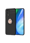 Mey İthalat®  Realme 7 Kılıf Range Yüzüklü Silikon - Siyah-Gold