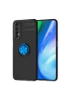 Mey İthalat®  Realme 7 Kılıf Range Yüzüklü Silikon - Siyah-Mavi