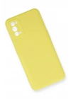 Mey İthalat®  Realme 7 Pro Kılıf Nano içi Kadife Silikon - Sarı
