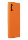 Mey İthalat®  Realme 7 Pro Kılıf Nano içi Kadife Silikon - Turuncu