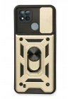 Mey İthalat®  Realme C11 2021 Kılıf Pars Lens Yüzüklü Silikon - Gold
