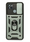 Mey İthalat®  Realme C11 2021 Kılıf Pars Lens Yüzüklü Silikon - Yeşil