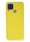 Mey İthalat®  Realme C15 Kılıf Nano içi Kadife Silikon - Sarı
