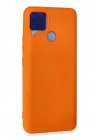 Mey İthalat®  Realme C15 Kılıf Nano içi Kadife Silikon - Turuncu