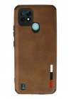 Mey İthalat®  Realme C21 Kılıf Loop Deri Silikon - Kahverengi