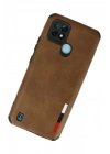 Mey İthalat®  Realme C21 Kılıf Loop Deri Silikon - Kahverengi
