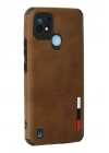 Mey İthalat®  Realme C21 Kılıf Loop Deri Silikon - Kahverengi