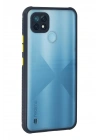 Mey İthalat®  Realme C21 Kılıf Miami Şeffaf Silikon - Lacivert