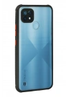 Mey İthalat®  Realme C21 Kılıf Miami Şeffaf Silikon - Siyah