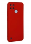 Mey İthalat®  Realme C25Y Kılıf Nano içi Kadife Silikon - Kırmızı