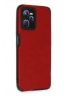 Mey İthalat®  Realme C35 Kılıf Loop Deri Silikon - Kırmızı