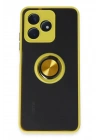 Mey İthalat®  Realme C53 Kılıf Montreal Yüzüklü Silikon Kapak - Sarı