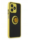 Mey İthalat®  Realme C53 Kılıf Montreal Yüzüklü Silikon Kapak - Sarı