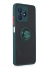 Mey İthalat®  Realme C53 Kılıf Montreal Yüzüklü Silikon Kapak - Yeşil