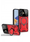 Mey İthalat®  Realme C55 Kılıf Joy Lens Standlı Kapak - Kırmızı