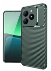 Mey İthalat®  Realme C61 Kılıf Auto Focus Karbon Kapak - Koyu Yeşil