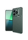 Mey İthalat®  Realme C61 Kılıf Auto Focus Karbon Kapak - Koyu Yeşil