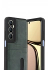 Mey İthalat®  Realme C65 Sara Kartvizitli Deri Kılıf - Yeşil