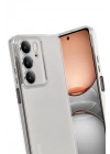 Mey İthalat®  Realme C75 4G Kılıf  Lensli Silikon - Gümüş