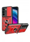 Mey İthalat®  Realme C75 4G Kılıf Pars Lens Yüzüklü Silikon - Kırmızı