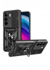 Mey İthalat®  Realme C75 4G Kılıf Pars Lens Yüzüklü Silikon - Siyah