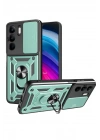 Mey İthalat®  Realme C75 4G Kılıf Pars Lens Yüzüklü Silikon - Yeşil