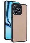 Mey İthalat®  Realme Note 50 4G Kılıf Aras Deri Kapak - Pudra