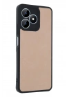 Mey İthalat®  Realme Note 50 4G Kılıf Aras Deri Kapak - Pudra
