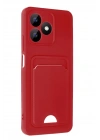 Mey İthalat®  Realme Note 50 4G Kılıf Kelvin Kartvizitli Silikon - Kırmızı