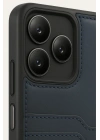 Mey İthalat®  Realme Note 50 4G Kılıf Sara Kartvizitli Deri Kılıf - Lacivert