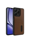 Mey İthalat®  Realme Note 50 4G Kılıf Sara Kartvizitli Deri Kılıf - Taba