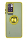 Mey İthalat®   Redmi 10 2022 Kılıf Montreal Yüzüklü Silikon Kapak - Sarı