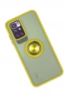 Mey İthalat®   Redmi 10 2022 Kılıf Montreal Yüzüklü Silikon Kapak - Sarı