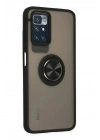 Mey İthalat®   Redmi 10 2022 Kılıf Montreal Yüzüklü Silikon Kapak - Siyah