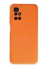 Mey İthalat®   Redmi 10 2022 Kılıf Nano içi Kadife Silikon - Turuncu