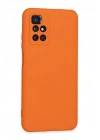 Mey İthalat®   Redmi 10 2022 Kılıf Nano içi Kadife Silikon - Turuncu