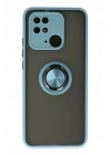 Mey İthalat®   Redmi 10C Kılıf Montreal Yüzüklü Silikon Kapak - Buz Mavi