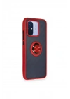 Mey İthalat®   Redmi 12C Kılıf Montreal Yüzüklü Silikon Kapak - Kırmızı