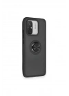 Mey İthalat®   Redmi 12C Kılıf Montreal Yüzüklü Silikon Kapak - Siyah