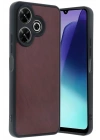 Mey İthalat®   Redmi 13 4G Kılıf Aras Deri Kapak - Bordo
