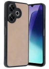 Mey İthalat®   Redmi 13 4G Kılıf Aras Deri Kapak - Pudra