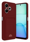 Mey İthalat®   Redmi 13 4G Kılıf Kelvin Kartvizitli Silikon - Bordo