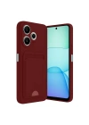 Mey İthalat®   Redmi 13 4G Kılıf Kelvin Kartvizitli Silikon - Bordo