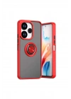 Mey İthalat®   Redmi 13 4G Kılıf Montreal Yüzüklü Silikon Kapak - Kırmızı