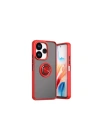 Mey İthalat®   Redmi 13 4G Kılıf Montreal Yüzüklü Silikon Kapak - Kırmızı