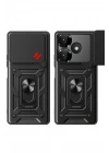 Mey İthalat®   Redmi 13 4G Kılıf Pars Lens Yüzüklü Silikon - Yeşil