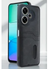 Mey İthalat®   Redmi 13 4G Kılıf Sara Kartvizitli Deri Kılıf - Taba