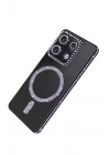 Mey İthalat®   Redmi 13C Joke Simli Magneticsafe Kılıf - Derin Mor