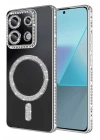 Mey İthalat®   Redmi 13C Joke Simli Magneticsafe Kılıf - Gümüş